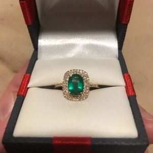 Raw Emerald ring - bought at JC Penny I believe is a size 7.